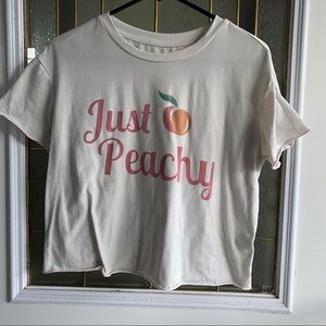 Peach graphic crop top